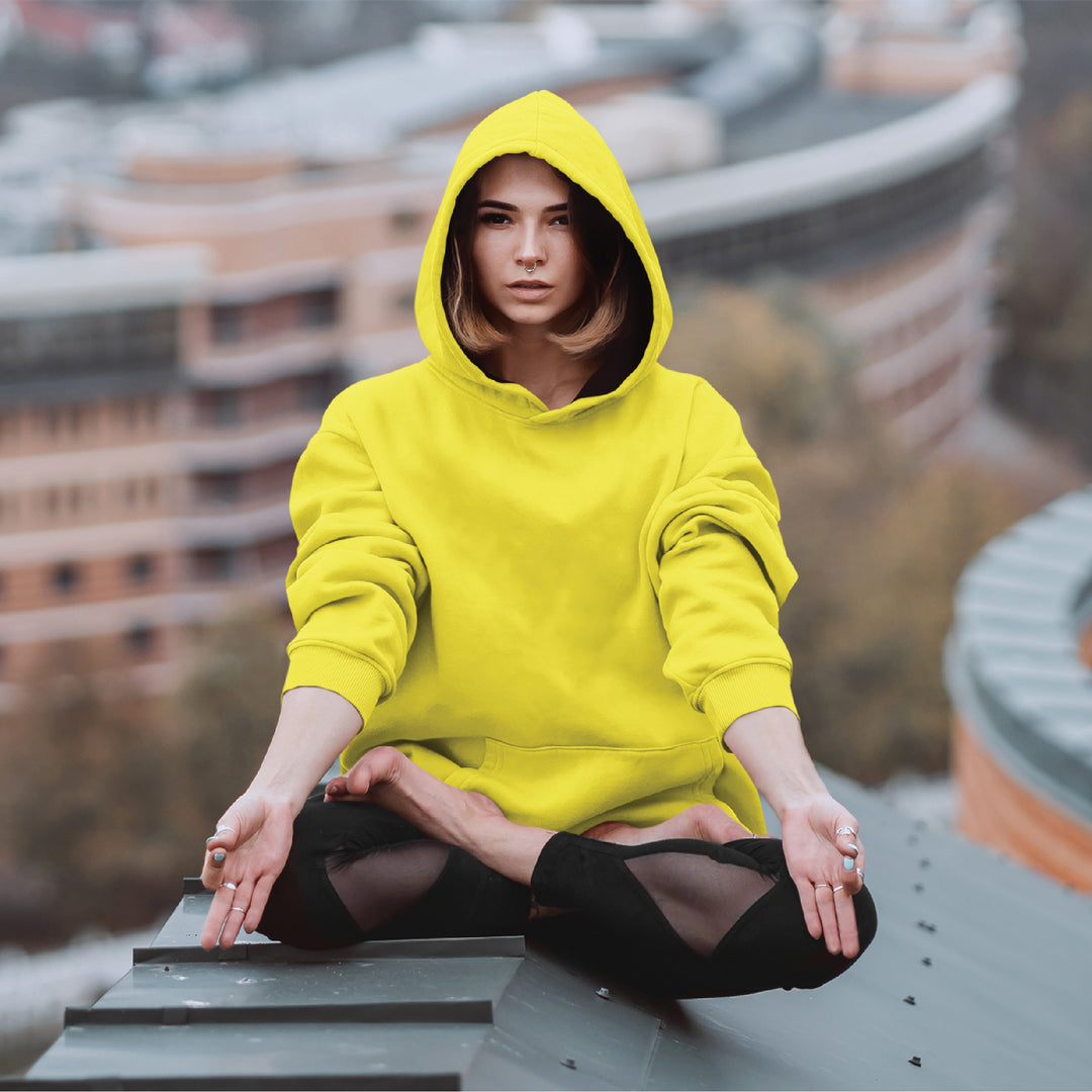 OFF N OFF SWEATSHIRT WITH HOODIE FOR HER LIME YELLOW